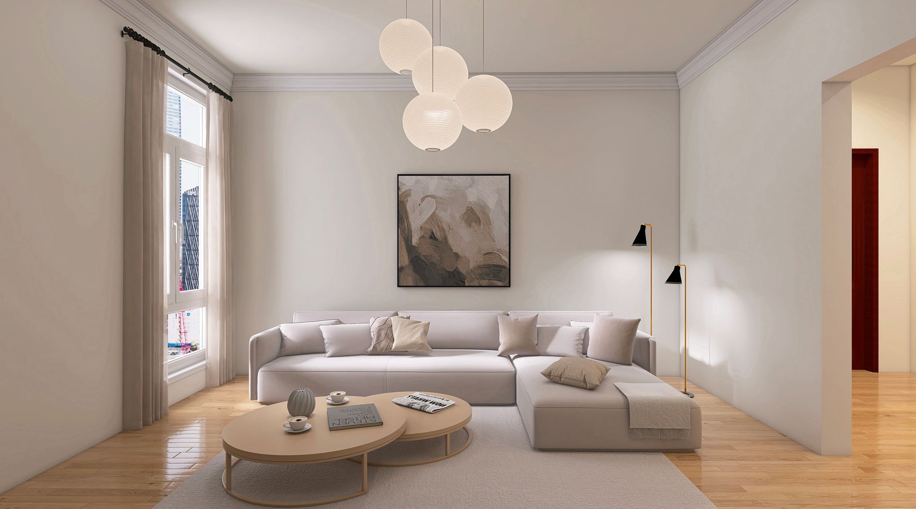 Salon moderne et lumineux
